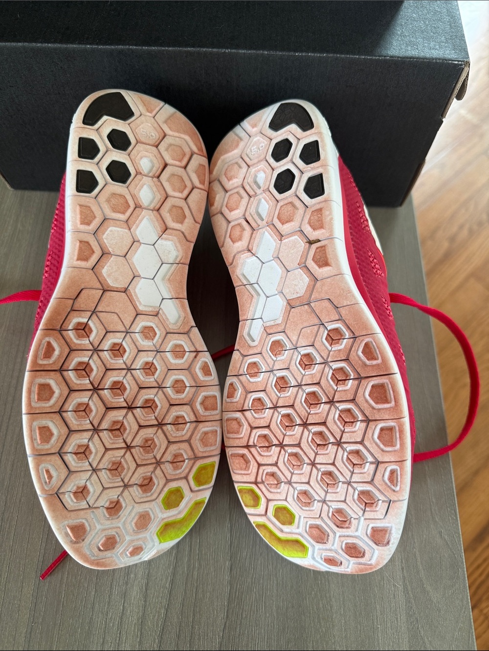 Nike Red and Yellow Lightweight Running Sneakers - Picture 2 of 2